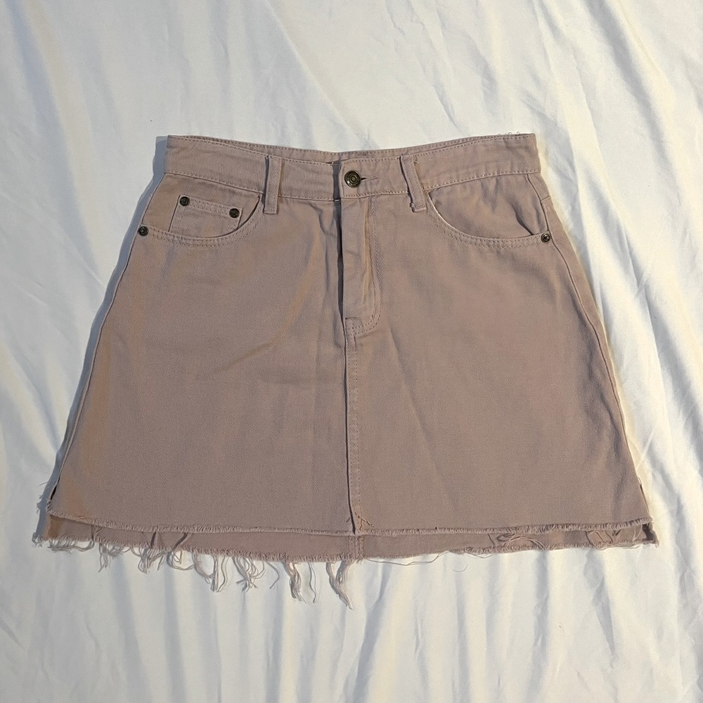 Mauve denim skirt
